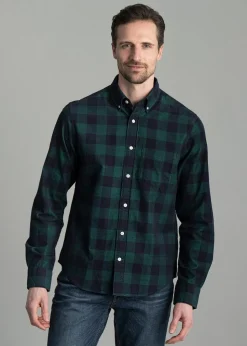 Cord Check Shirt - Deep Forest Green