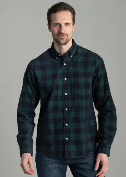 Cord Check Shirt - Deep Forest Green