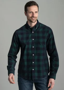 Cord Check Shirt - Deep Forest Green