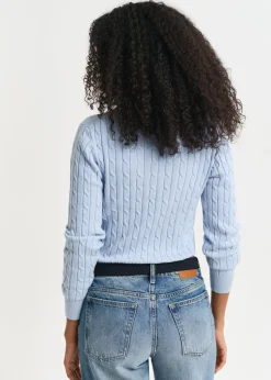 Cotton Cable V-Neck - Fresh Blue