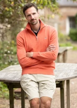 Cotton Flamme Half Zip - Sunset Pink