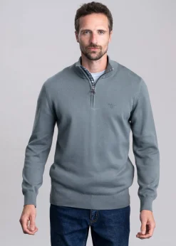Cotton Half Zip - Vintage Teal
