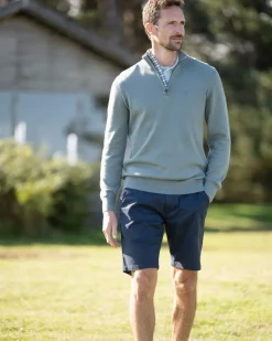 Cotton Half Zip - Vintage Teal