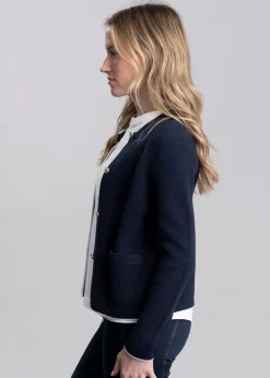 Cotton Knit Jacket - Evening Blue