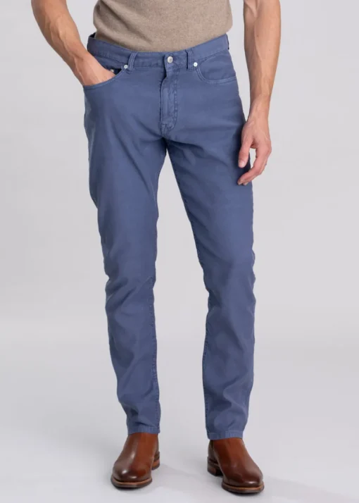 Cotton Linen Jeans - Dusty Navy