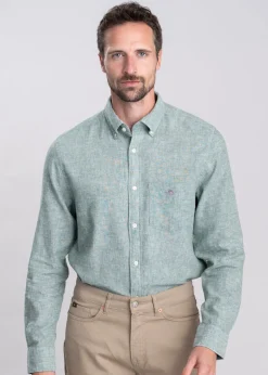 Cotton Linen Shirt - Woody Green
