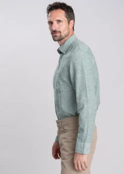 Cotton Linen Shirt - Woody Green