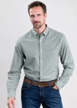 Cotton Linen Shirt - Pine Green