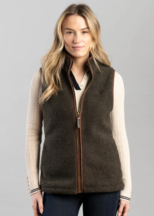 Country Fleece Gilet - Khaki Borg