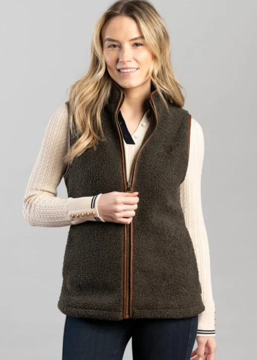 Country Fleece Gilet - Khaki Borg