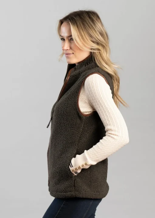 Country Fleece Gilet - Khaki Borg