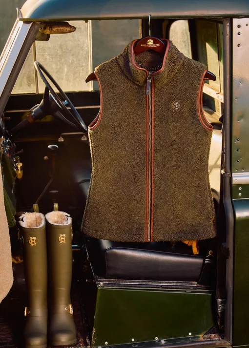 Country Fleece Gilet - Khaki Borg