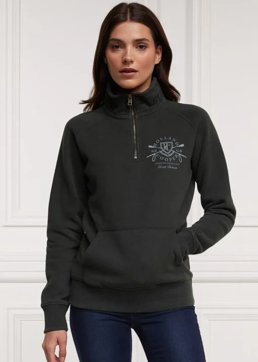 Crest Zip Henley - Racing Green