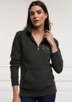 Crest Zip Henley - Racing Green