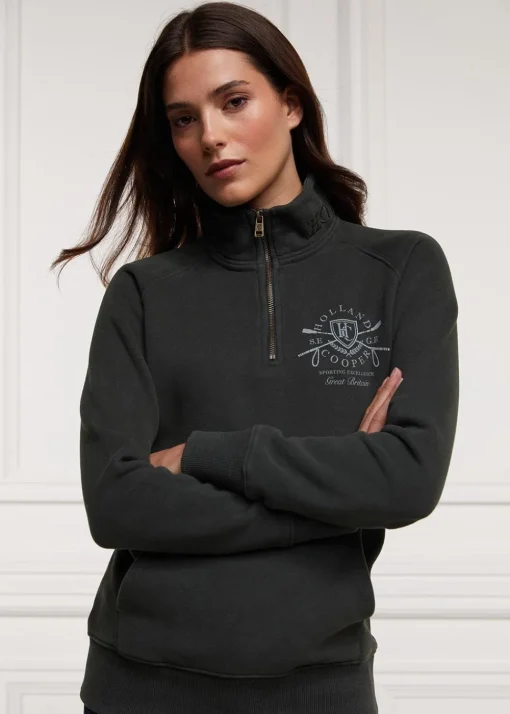 Crest Zip Henley - Racing Green