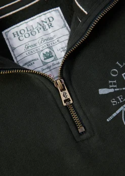 Crest Zip Henley - Racing Green