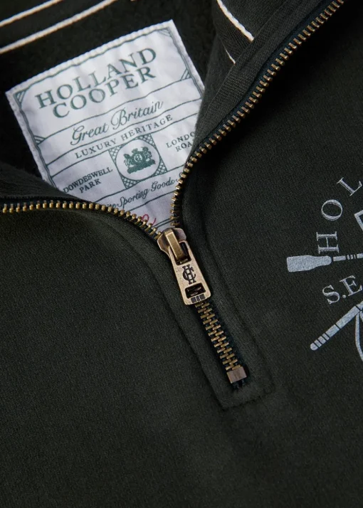 Crest Zip Henley - Racing Green