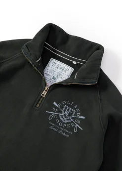 Crest Zip Henley - Racing Green