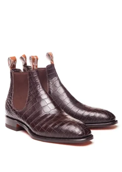 Crocodile Boots - Chestnut