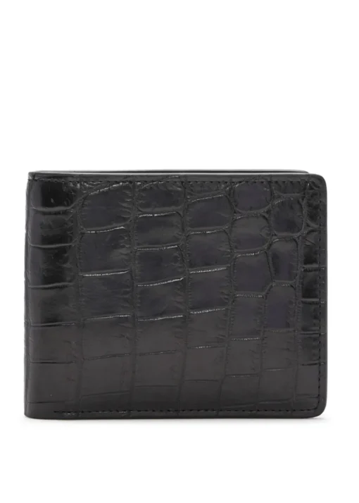 Crocodile City Slim Bi-Fold Wallet - Black