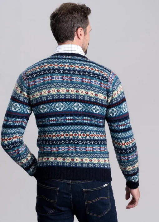 Cullivoe Crew Neck - Navy Fairisle
