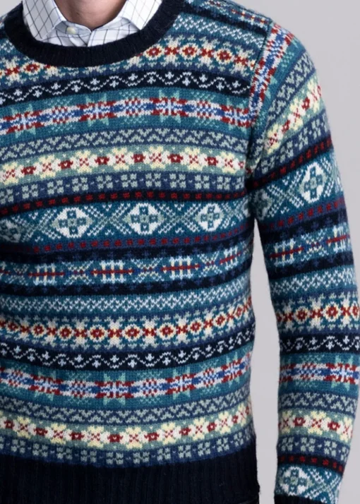 Cullivoe Crew Neck - Navy Fairisle