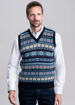Cullivoe Slipover - Navy Fairisle