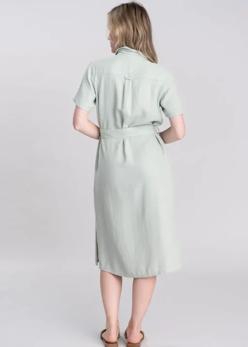 Daisy Linen Dress - Aqua Grey