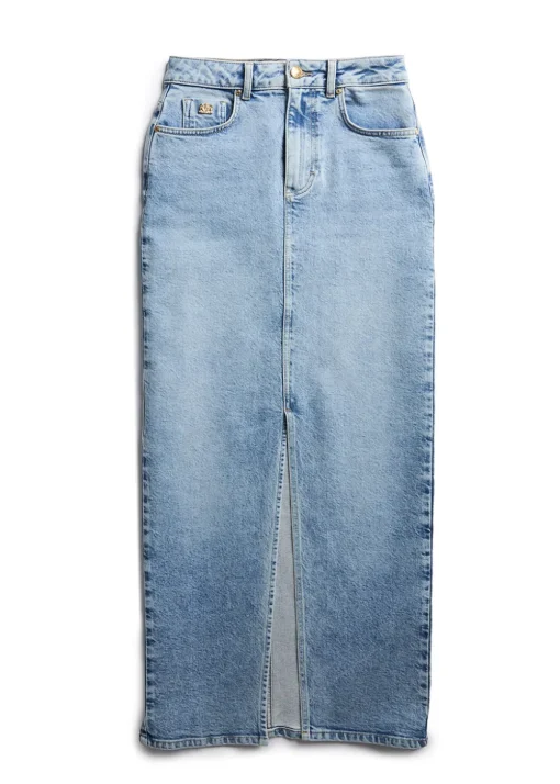 Denim Maxi Skirt - Vintage Indigo