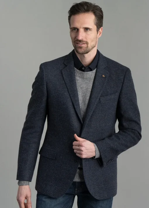 Donegal Tweed Jacket - Salt and Pepper Blue