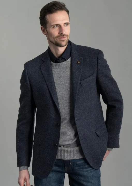 Donegal Tweed Jacket - Salt and Pepper Blue