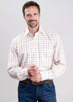 Douglas Shirt - Dark Teal, Orange and Cherry