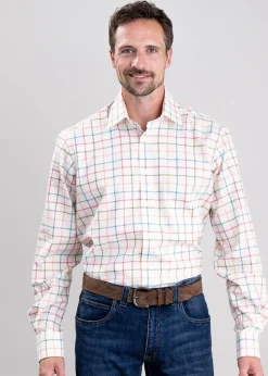 Douglas Shirt - Dark Teal, Orange and Cherry