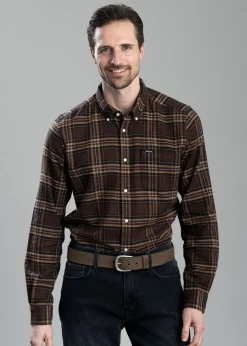 Drumhill Tailored Checked Shirt - Brown