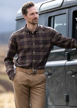 Drumhill Tailored Checked Shirt - Brown