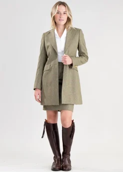 Elena Cashmere Long Jacket - Peony Pink Check