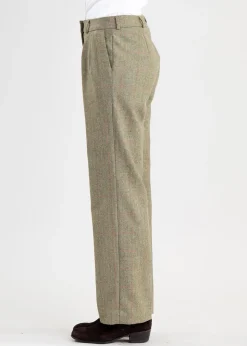 Elena Cashmere Wide Leg Trousers - Peony Pink Check
