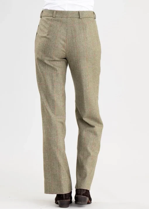 Elena Cashmere Wide Leg Trousers - Peony Pink Check
