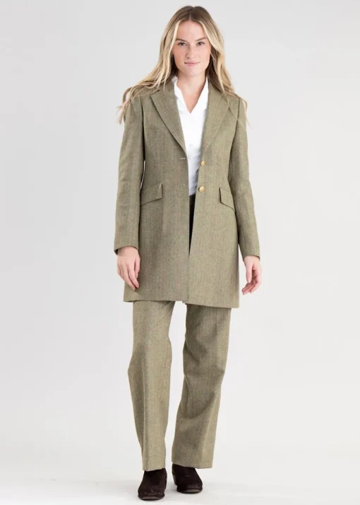 Elena Cashmere Wide Leg Trousers - Peony Pink Check