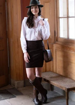 Elena Suede Skirt - Brown
