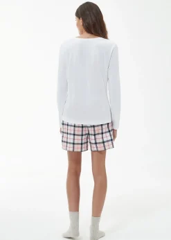 Etta Henley Pyjama Set - Pink and Navy Tartan