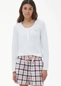Etta Henley Pyjama Set - Pink and Navy Tartan