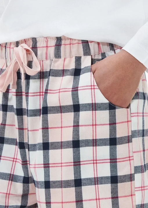 Etta Henley Pyjama Set - Pink and Navy Tartan