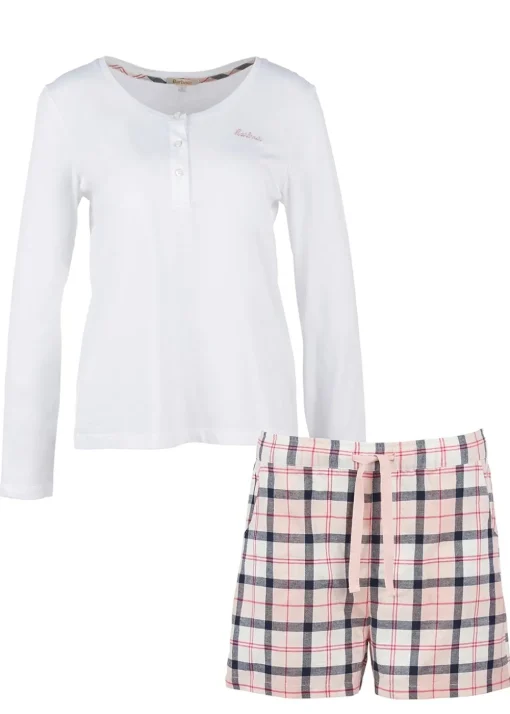 Etta Henley Pyjama Set - Pink and Navy Tartan