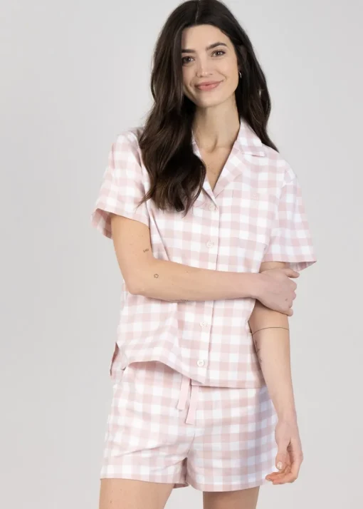 Etta Pyjama Set - Light Pink Gingham