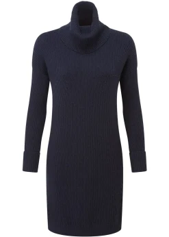 Filey Roll Neck Dress - Navy