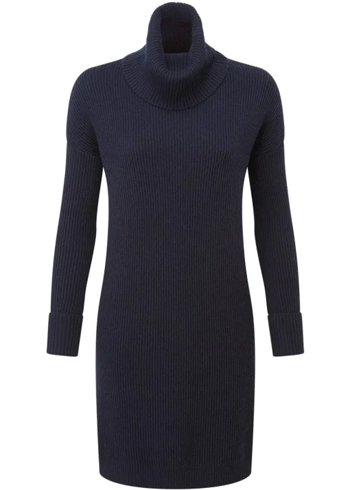 Filey Roll Neck Dress - Navy