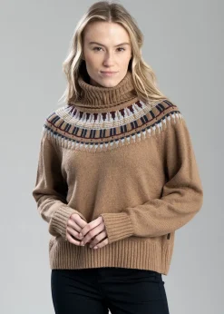 Filey Roll Neck Jumper - Warm Sand