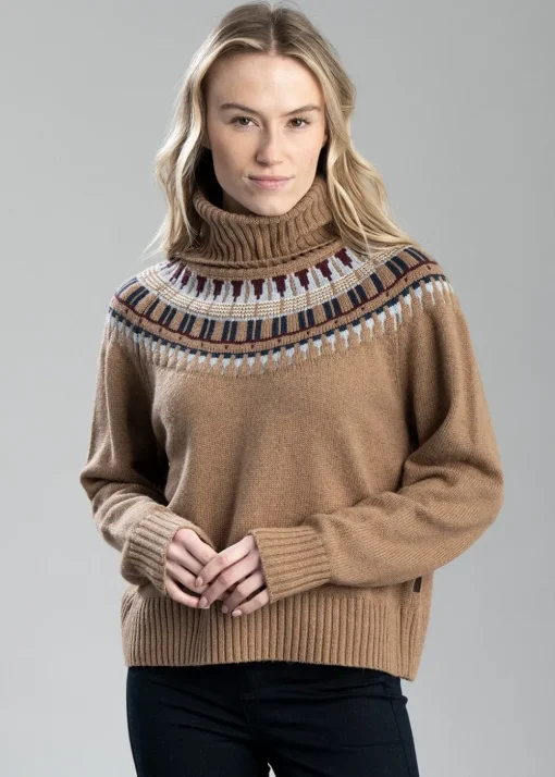 Filey Roll Neck Jumper - Warm Sand