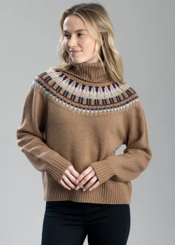 Filey Roll Neck Jumper - Warm Sand